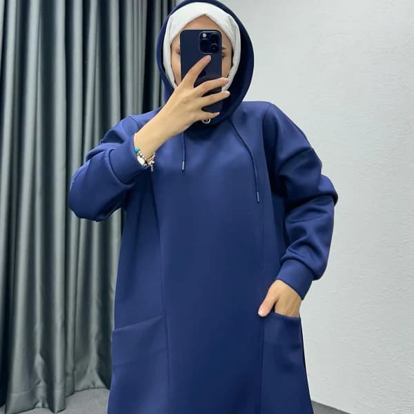 Boğazı Fermuar Detaylı Sweat Saks