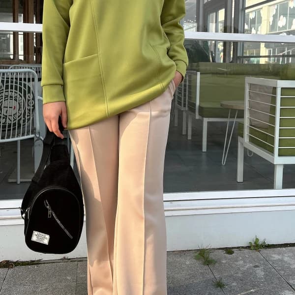 Boğazı Fermuar Detaylı Sweat Yağ Yeşili