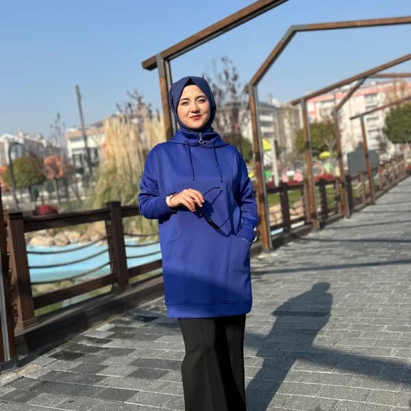 Scuba Sweat Pantolon Takım Saks Ve Siyah