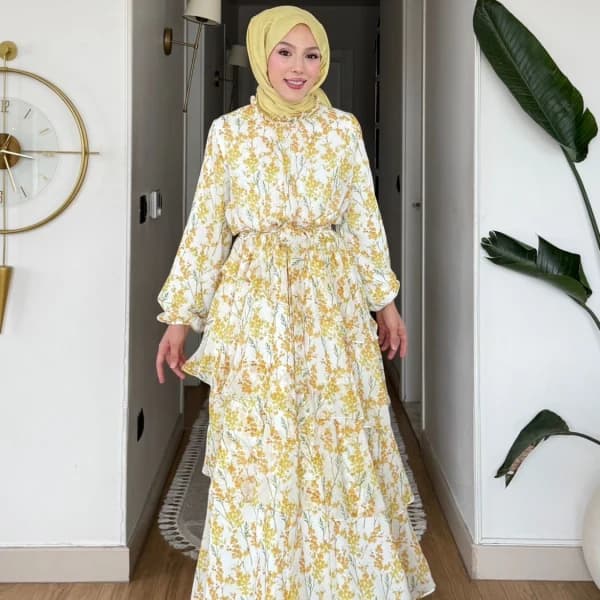 Mimoza Şifon Elbise - Sarı